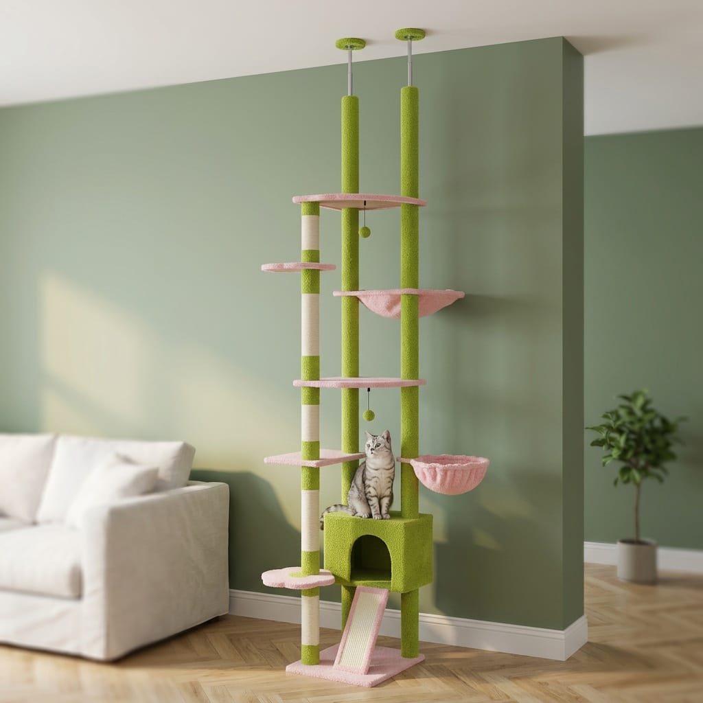 Arbre a chat fleuri