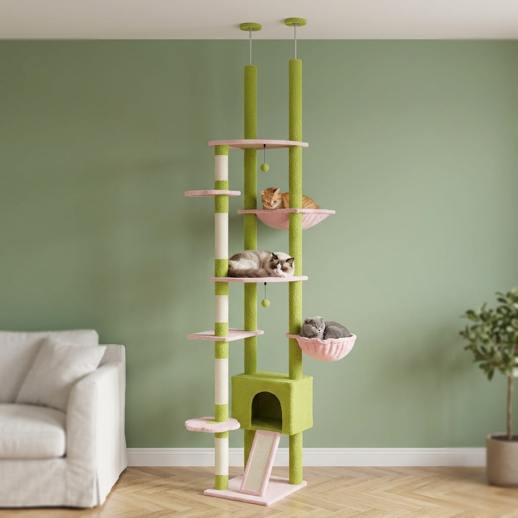 Arbre a chat fleuri