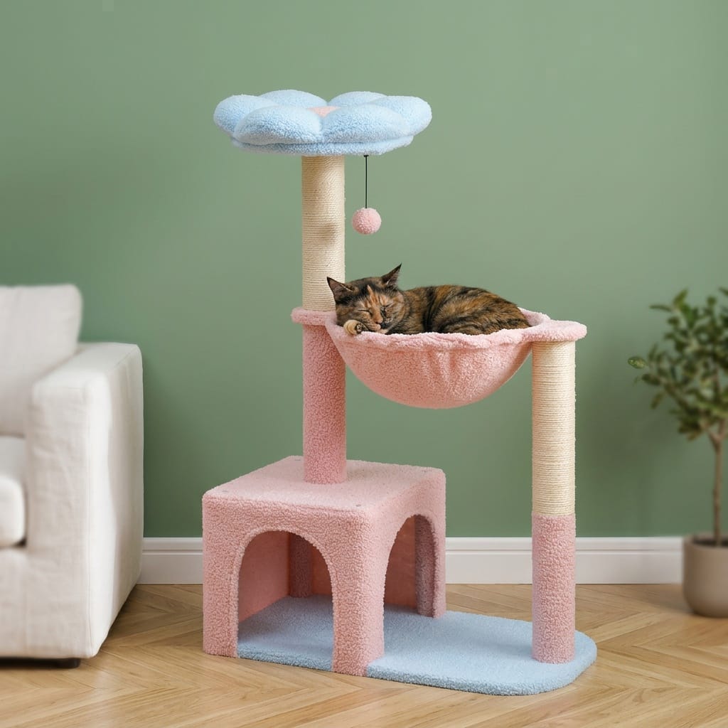 Arbre a chat fleurs