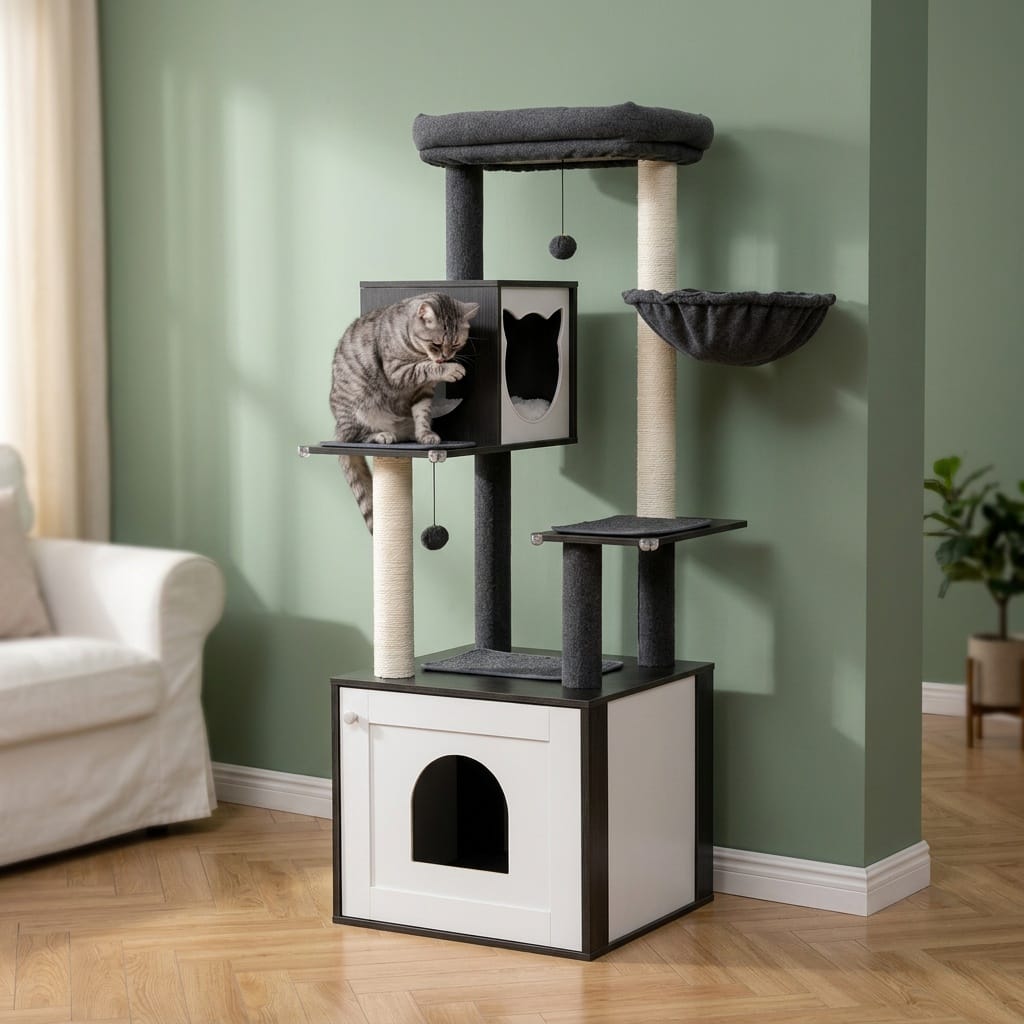 Arbre a chat litiere bois