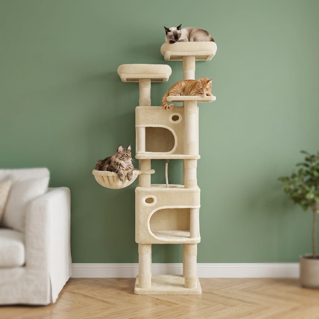 Arbre a chat maine coon beige