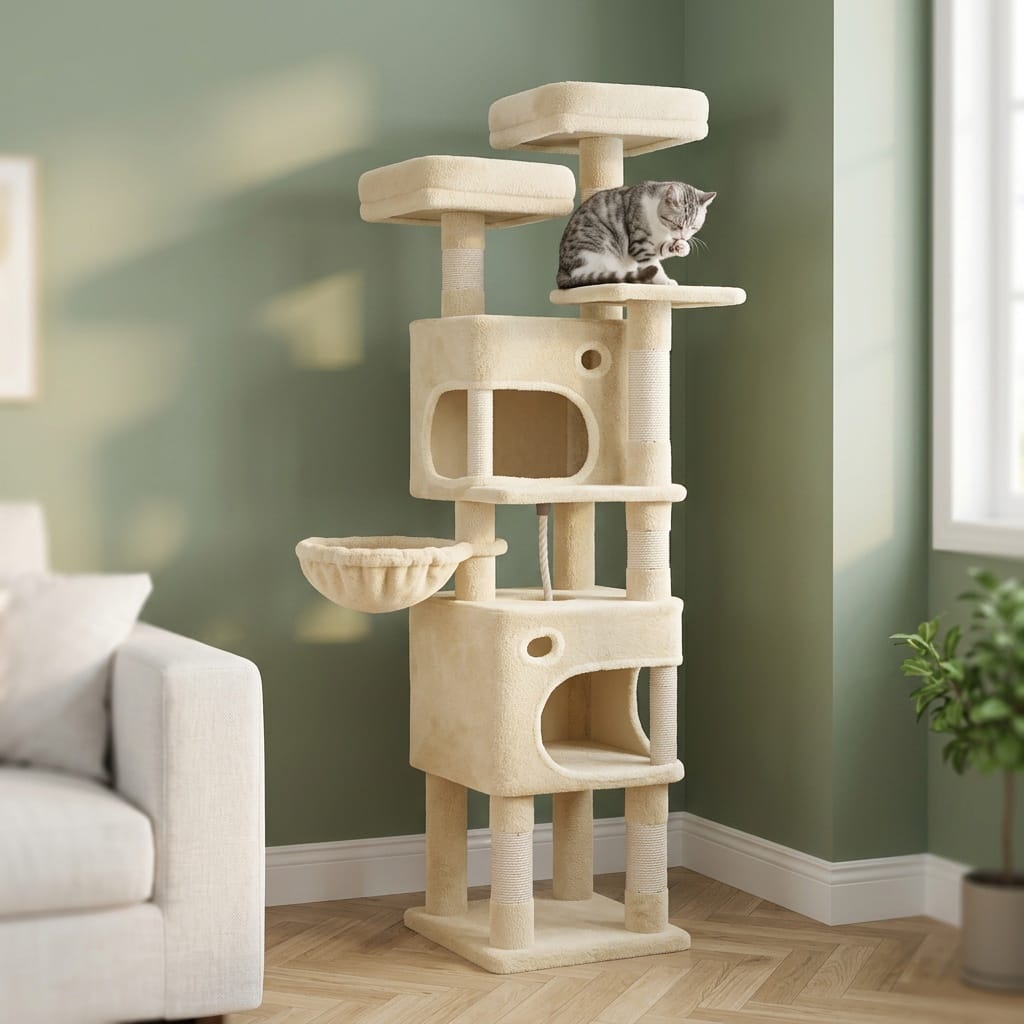 Arbre a chat maine coon beige