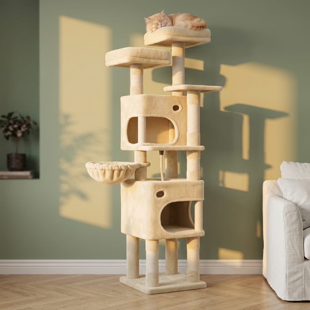 Arbre a chat maine coon beige