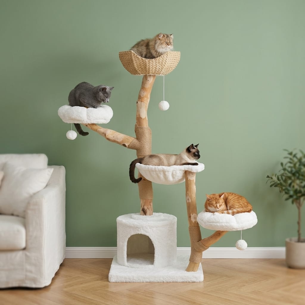 Arbre a chat maine coon bois flotté