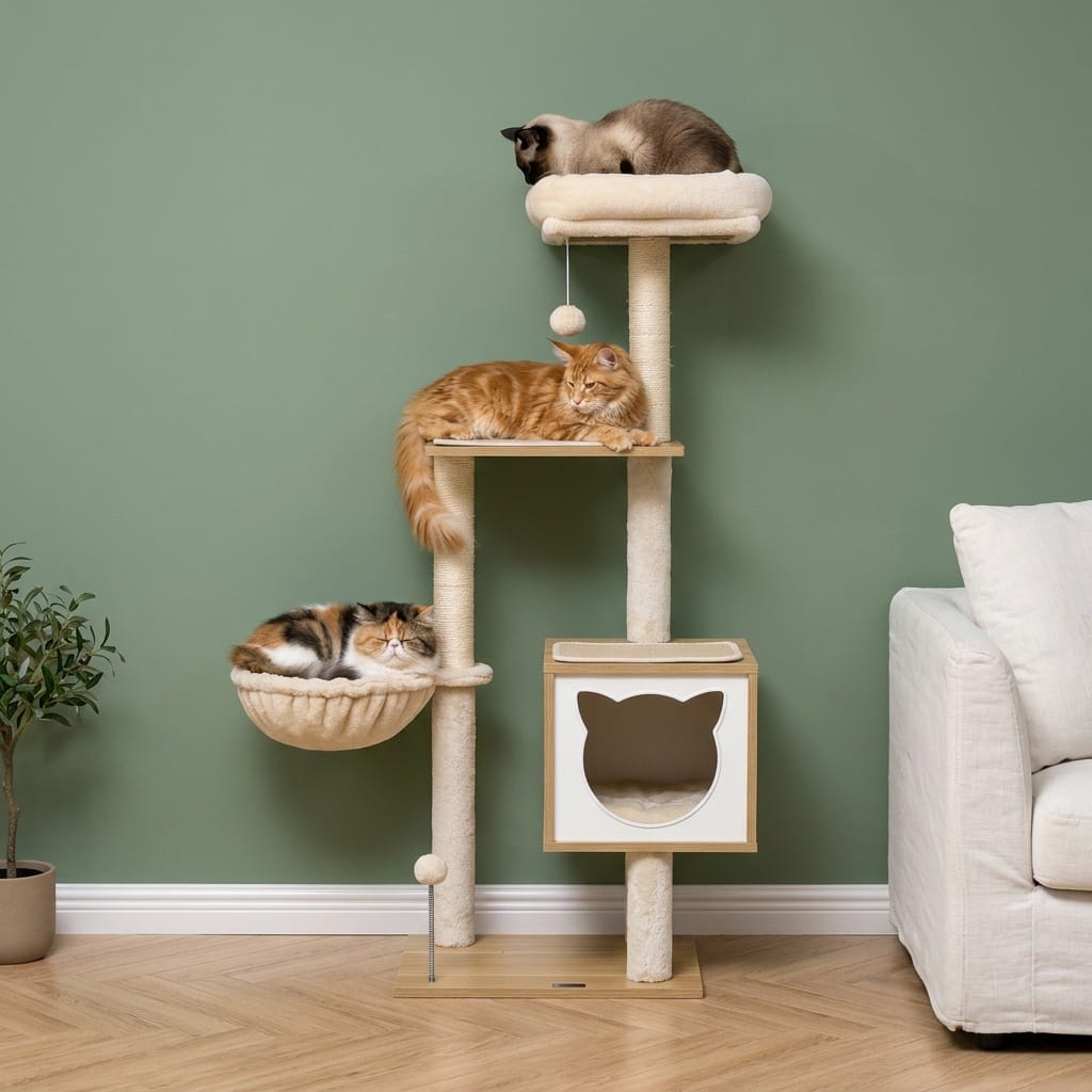 Arbre a chat moderne bois