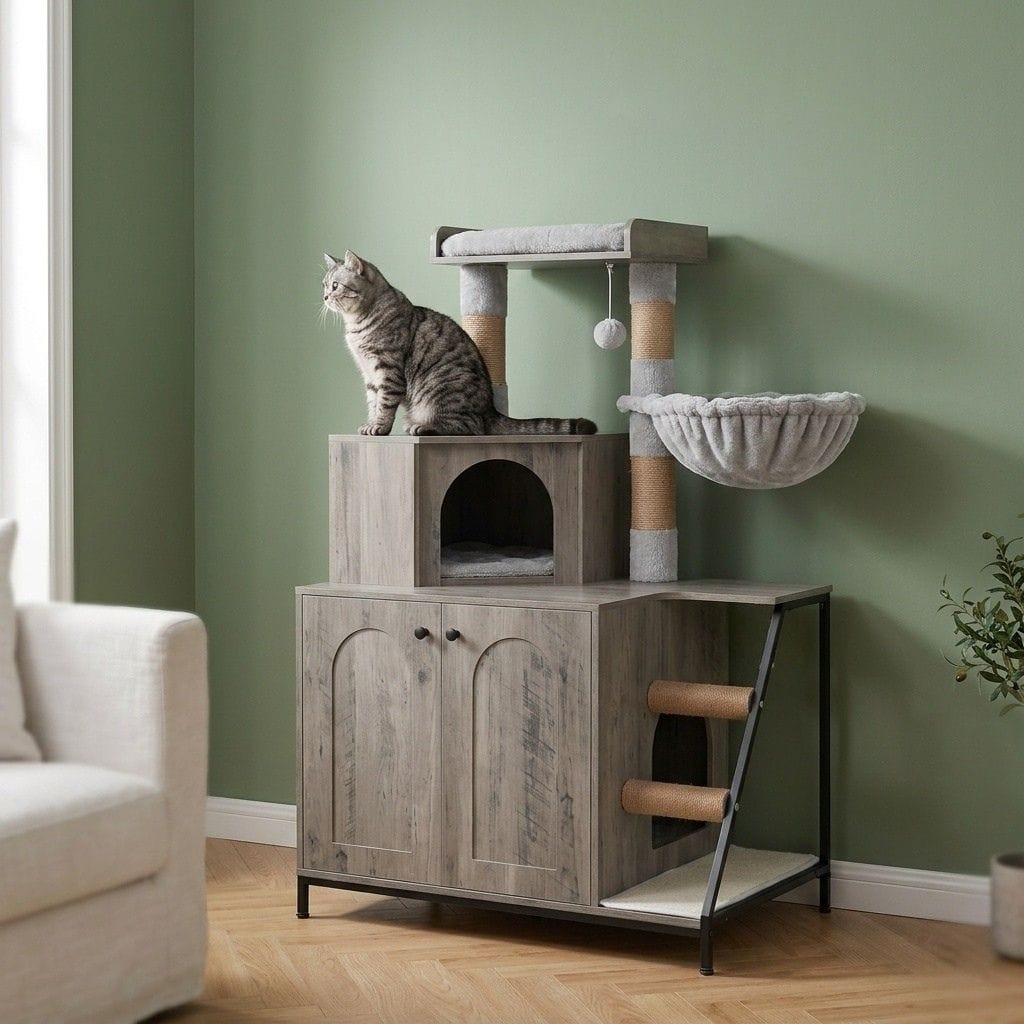 Arbre a chat moderne en bois