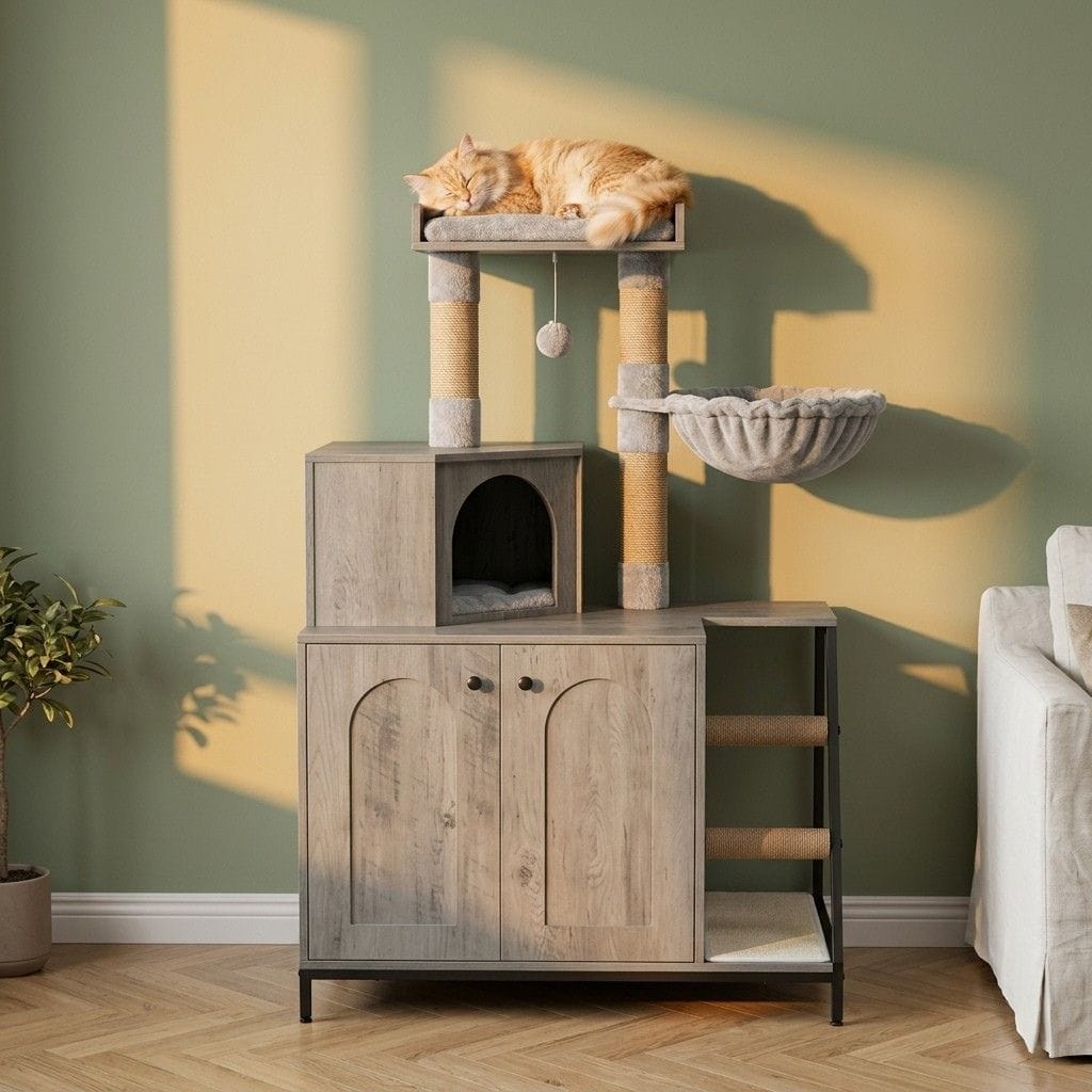 Arbre a chat moderne en bois