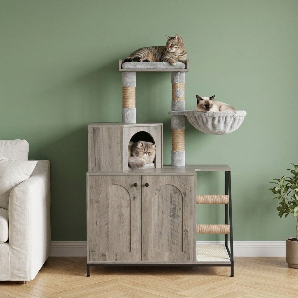 Arbre a chat moderne en bois