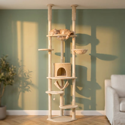 Arbre a chat plafond beige