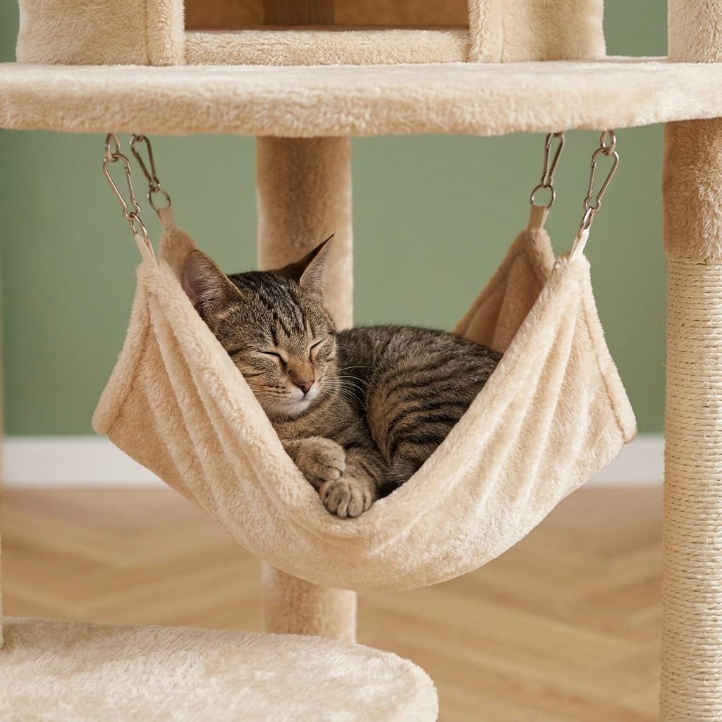 Arbre a chat plafond beige
