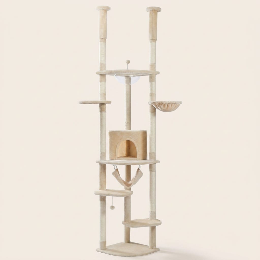 Arbre a chat plafond beige