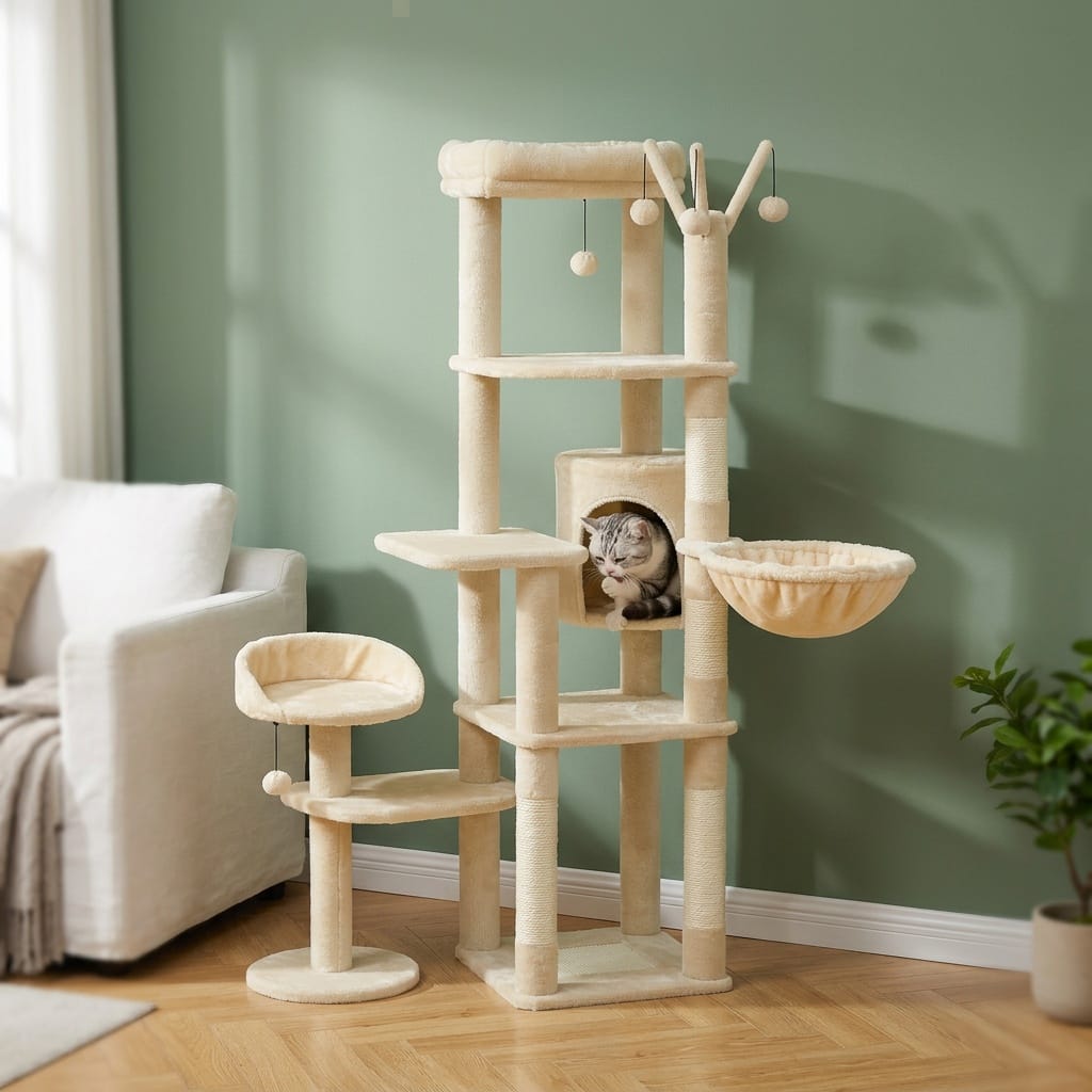 Arbre a chat pour gros chat beige