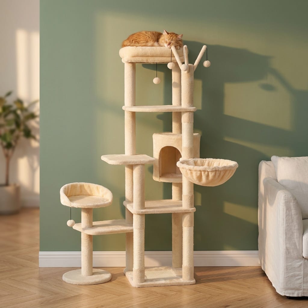 Arbre a chat pour gros chat beige