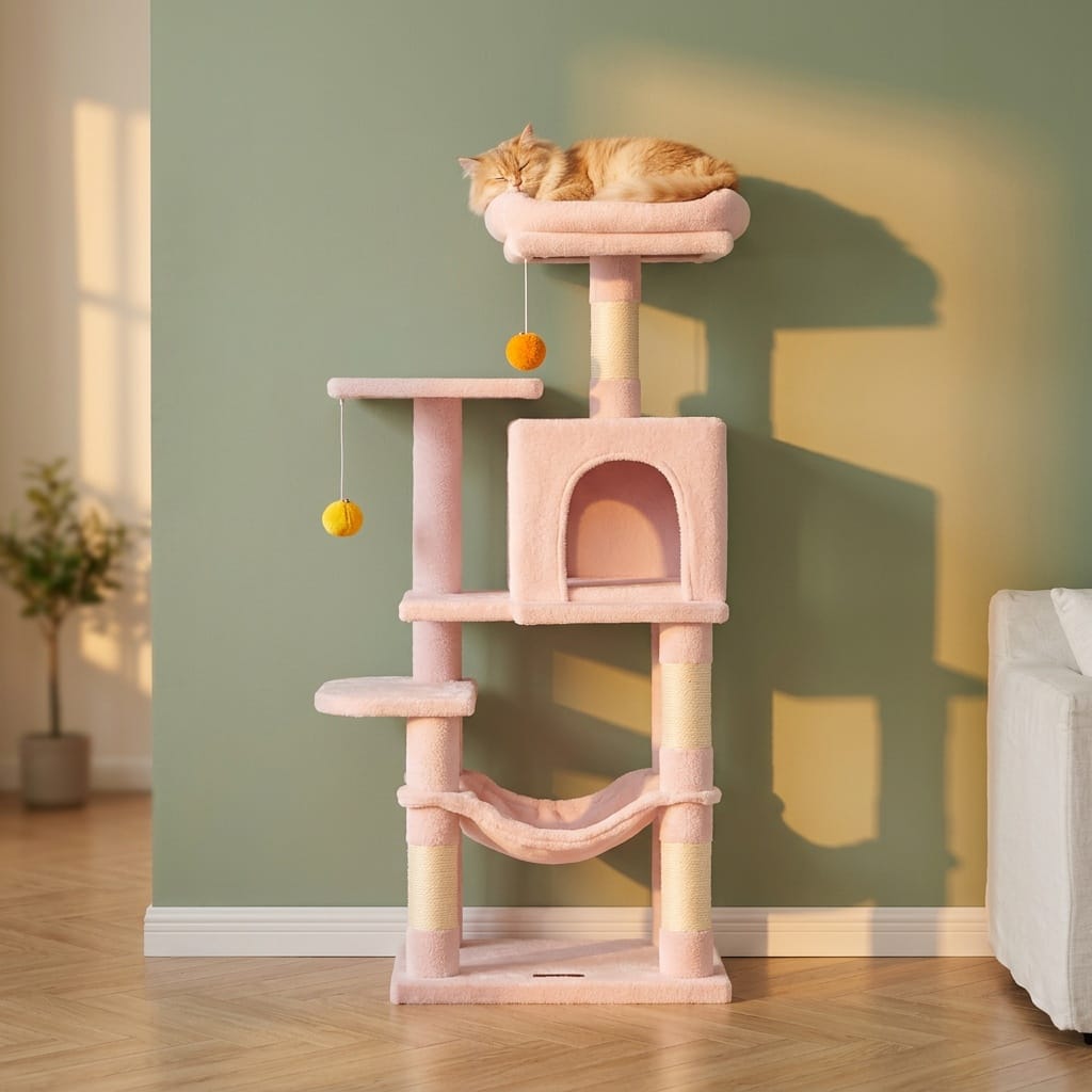 Arbre a chat rose
