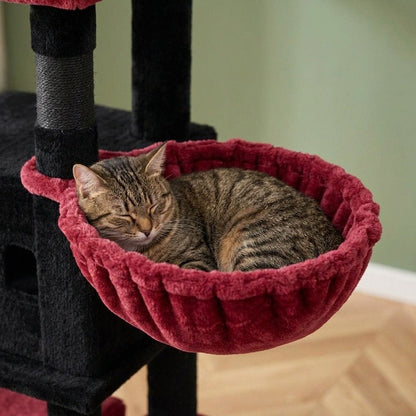Arbre a chat rouge et noir
