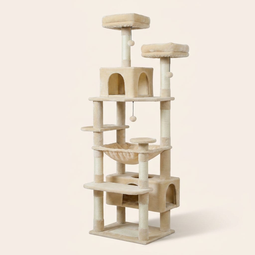 Arbre a chat tres haut beige