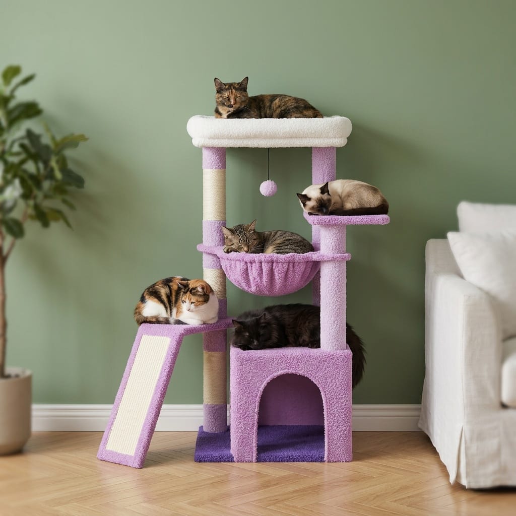 Arbre a chat violet