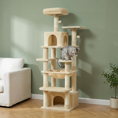 Arbre a chats avec trou beige