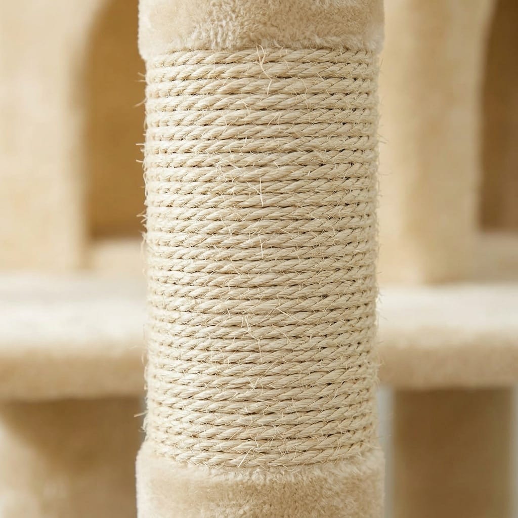 Arbre a chats beige avec escalier