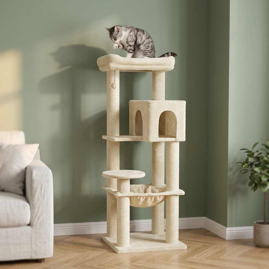 Grand arbre a chat beige