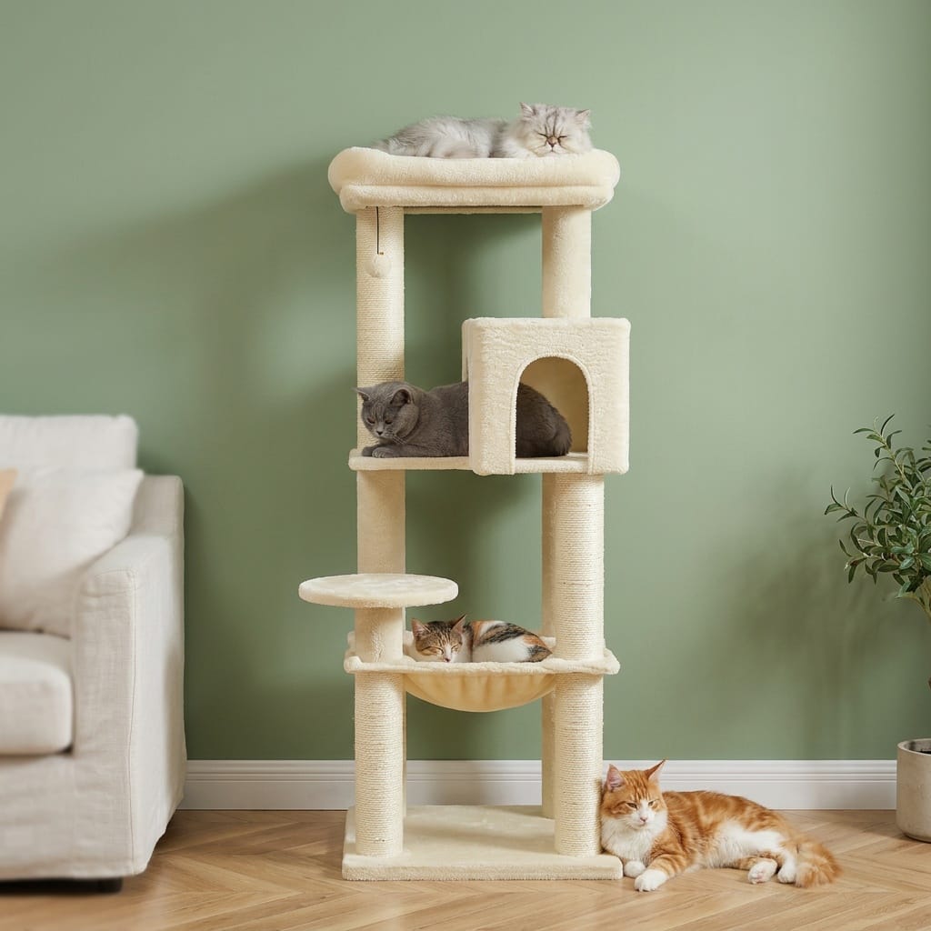 Grand arbre a chat beige