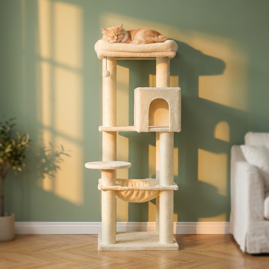 Grand arbre a chat beige