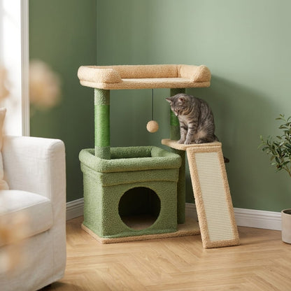 Petit arbre a chat avec cabane
