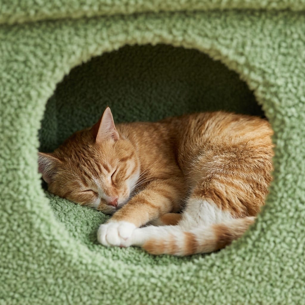 Petit arbre a chat avec cabane