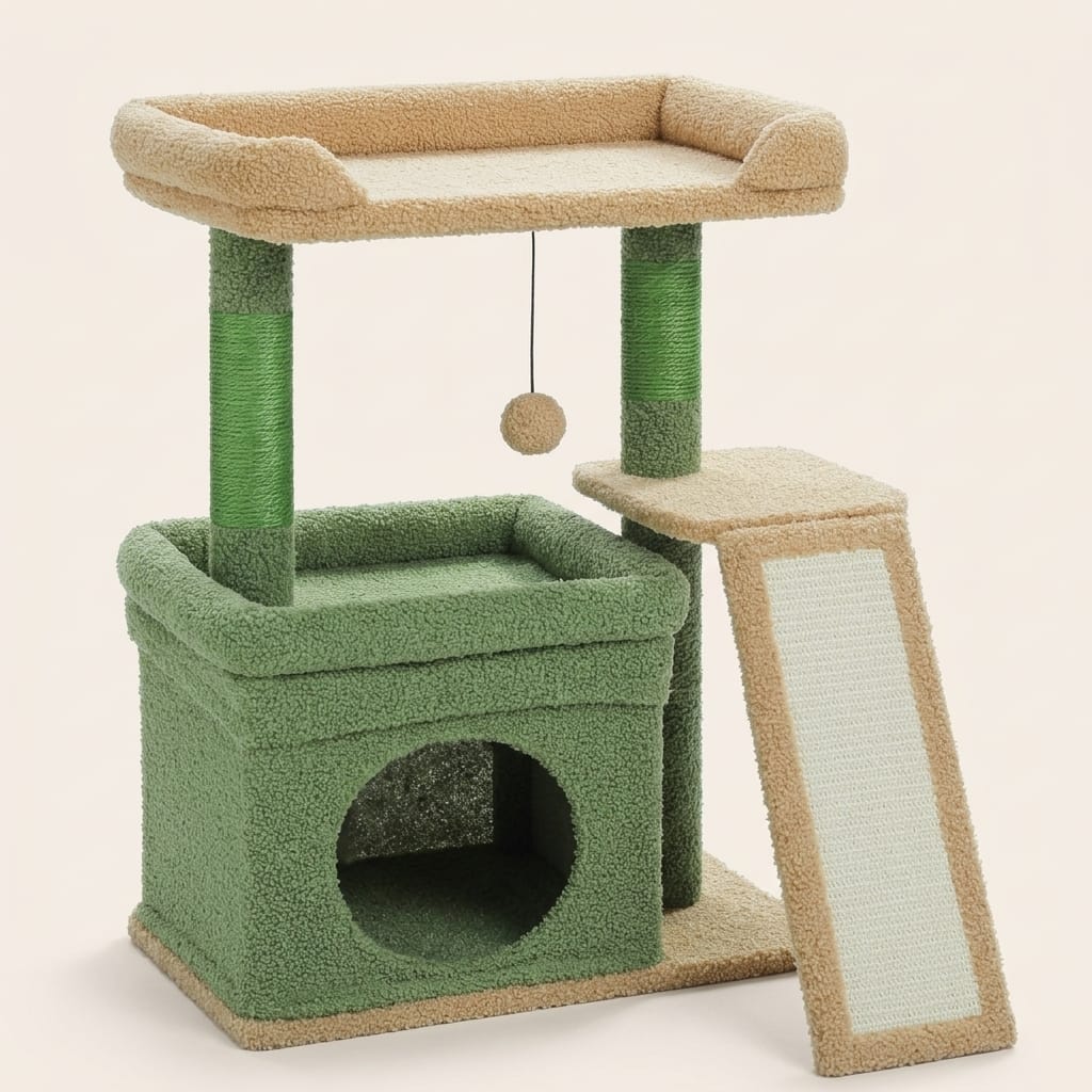 Petit arbre a chat avec cabane